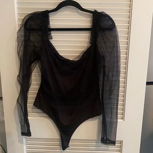 Lulus Black Mesh Bodysuit